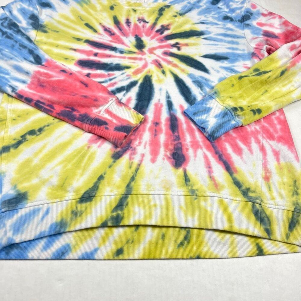 Jane And Delancey Tie Dye Sweatshirt Starburst Colorful Hippie Retro Pullover L - Picture 2 of 10